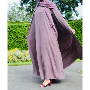 Premium layered light hibiscus abaya
